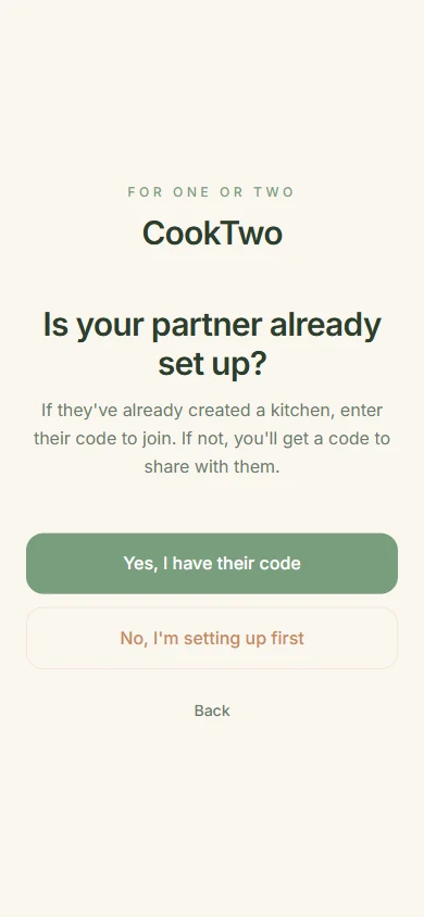 CookTwo onboarding partner check